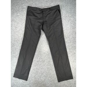 Hugo Boss‎ Dress Pants Men's 40x36 Black Pleated Straight Leg 100% Wool Pants